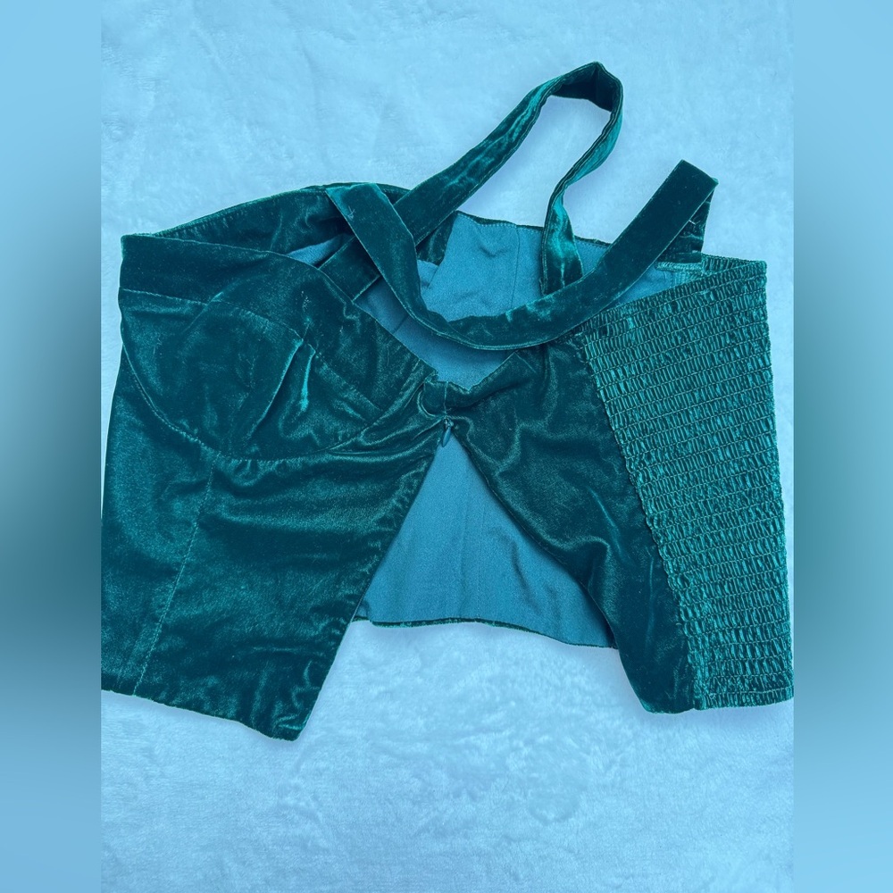 Aqua Velvet Dark Green Crop Top - Picture 5 of 7